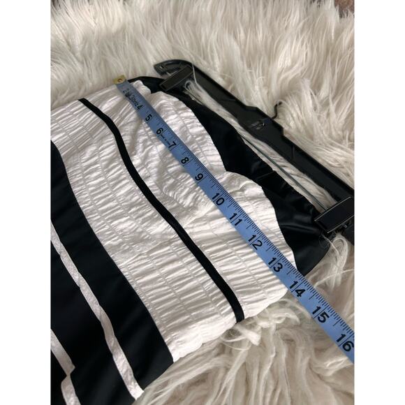 The Limited Women's Striped Strapless Mini Dress Cocktail White Black Size 0 - Picture 9 of 12